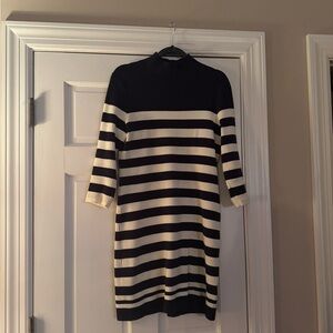 Striped Navy and White Knit Dress